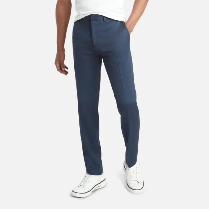 Stretch Urban Heather Slim Fit Flex Waistband Flat Front Dress Pant Blue Men Kenneth Cole Bottoms