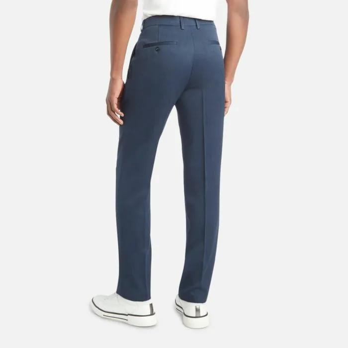 Stretch Urban Heather Slim Fit Flex Waistband Flat Front Dress Pant Blue Men Kenneth Cole Bottoms