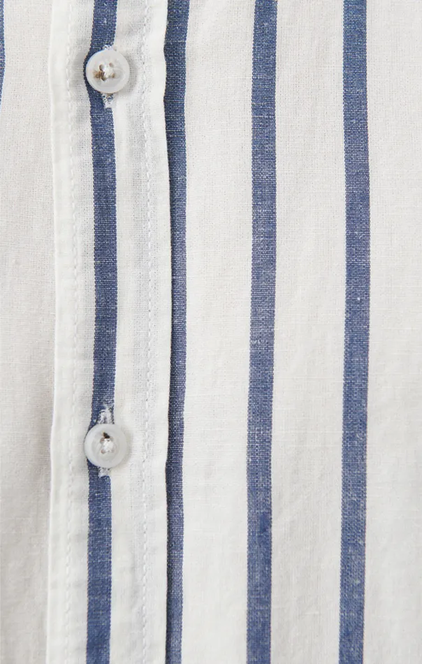 Striped ButtonUp Long Sleeve Shirt In Dark Denim White Stripe Men Mavi Jeans Shirts Striped ButtonUp Long Sleeve Shirt In Dark Denim White Stripe Men Mavi Jeans Shirts
