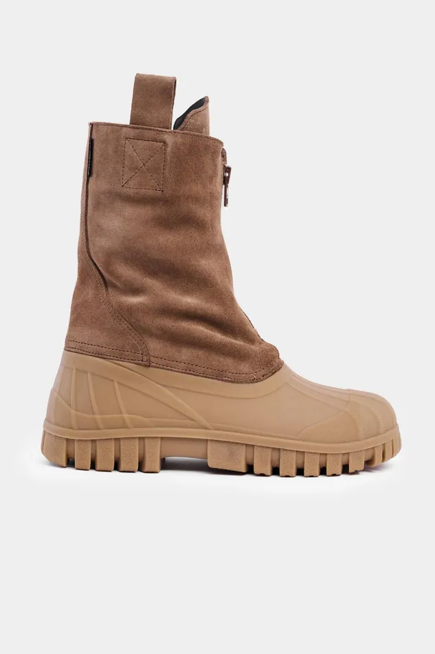 Suede Boots Women Stutterheim Patrol Zip Boot Suede TobaccoFudge