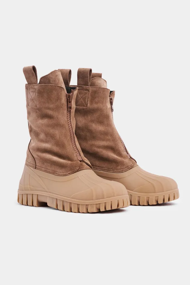 Suede Boots Women Stutterheim Patrol Zip Boot Suede TobaccoFudge