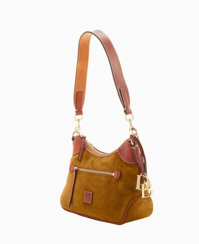 Suede Small Hobo Olive Woman Dooney and Bourke Shoulder Bags