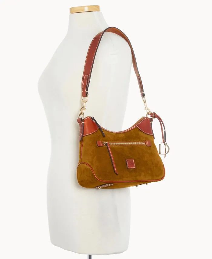 Suede Small Hobo Olive Woman Dooney and Bourke Shoulder Bags