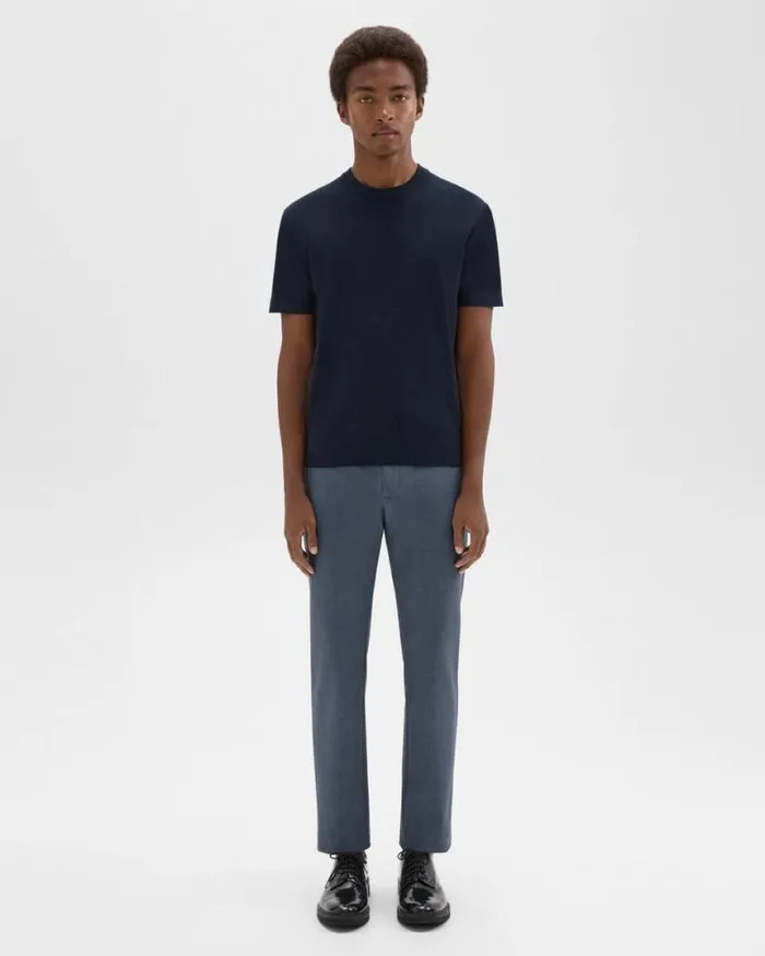 Suits Men Theory Zaine Pant In Printed Precision Ponte Dusty Blue Mel