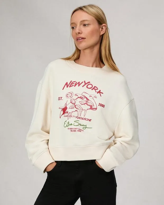 Sweaters and Sweatshirts Women Rag and Bone Lucali Vintage Terry Sweatshirt Off White