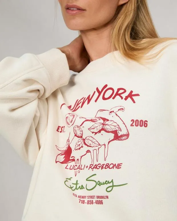 Sweaters and Sweatshirts Women Rag and Bone Lucali Vintage Terry Sweatshirt Off White