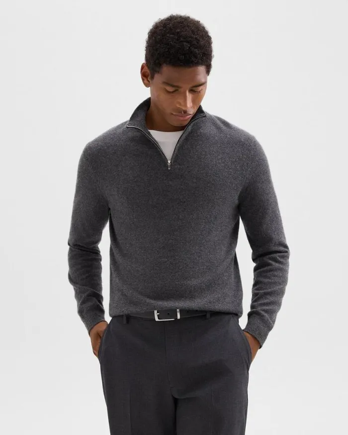 Sweaters Cardigans Men Theory Hilles QuarterZip Sweater In Cashmere Grey Heather Sweaters Cardigans Men Theory Hilles QuarterZip Sweater In Cashmere Grey Heather