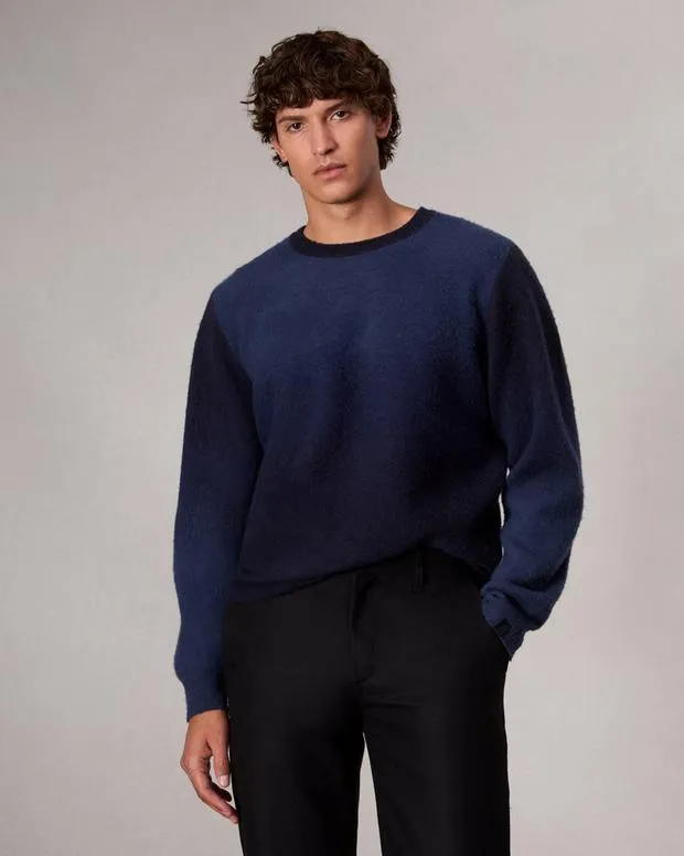 Sweaters Men Rag and Bone Downing Crewneck Sweater Navy Multi