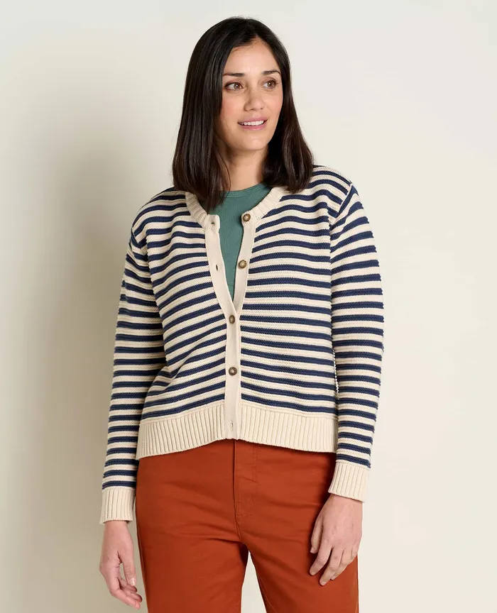 Sweaters ToadandCo Women8217s Bianca Crew Cardigan True Navy Stripe