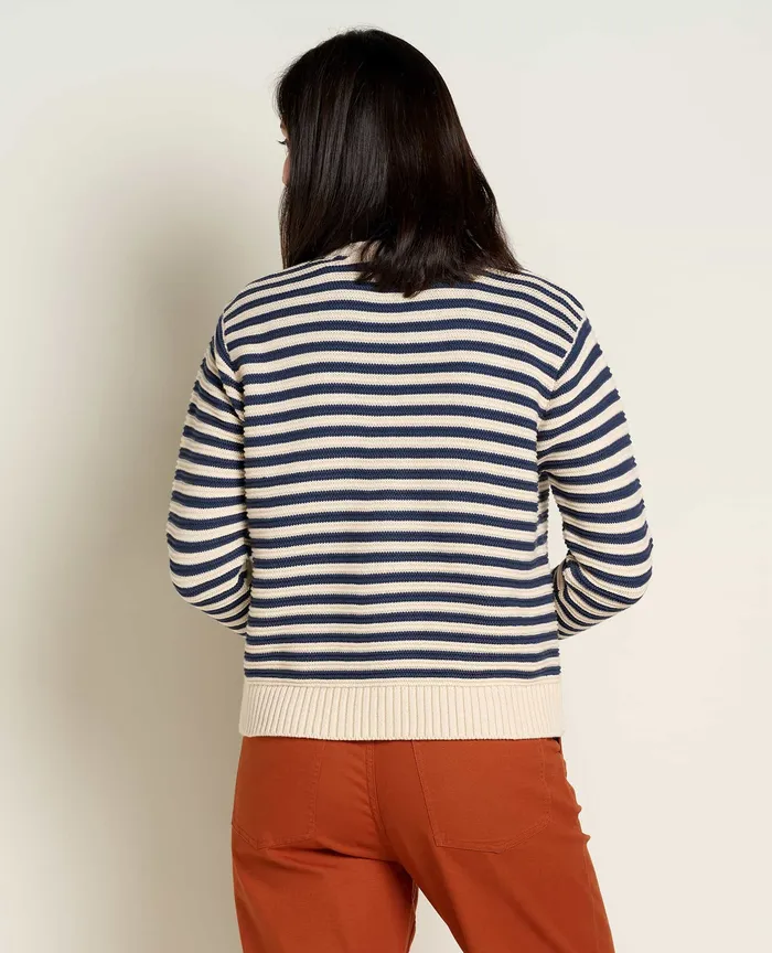 Sweaters ToadandCo Women8217s Bianca Crew Cardigan True Navy Stripe