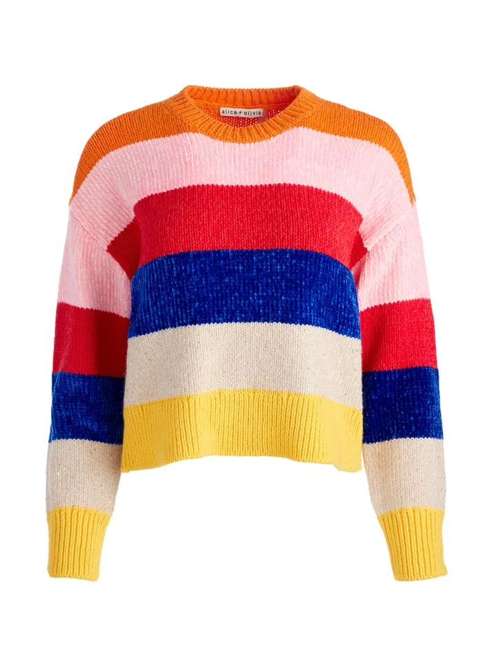 Sweaters Women Alice Olivia Louie Pullover Multi Stripe