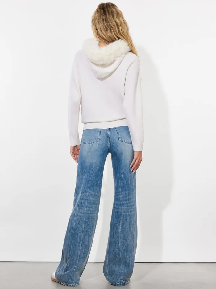 Sweaters Women Alice Olivia Oscar Hoodie Ecru