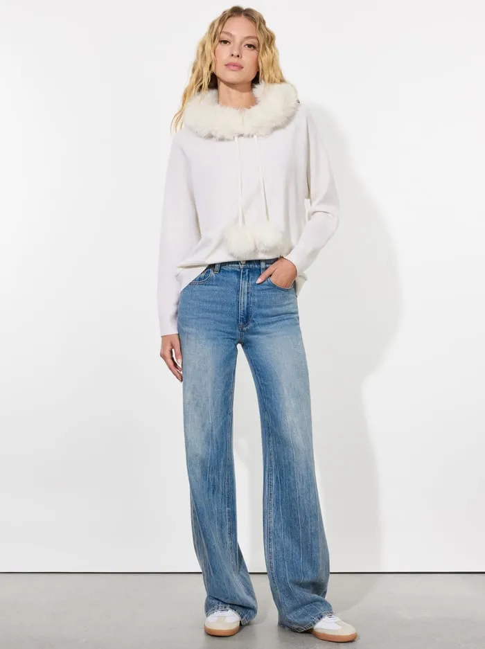 Sweaters Women Alice Olivia Oscar Hoodie Ecru