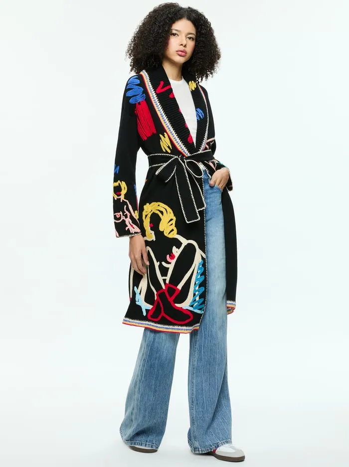 Sweaters Women Alice Olivia Tom Wesselmann Astrid Cardigan Natural Beauty