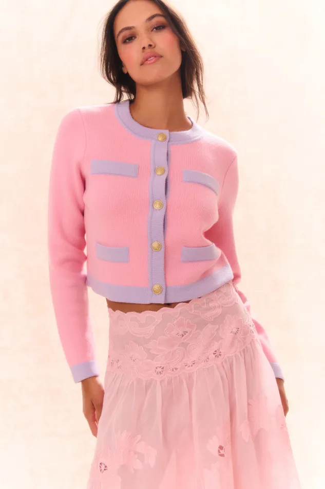 Sweaters Women LoveShackFancy Elif Cardigan Peony Cloud