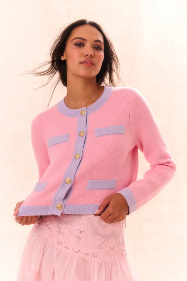 Sweaters Women LoveShackFancy Elif Cardigan Peony Cloud