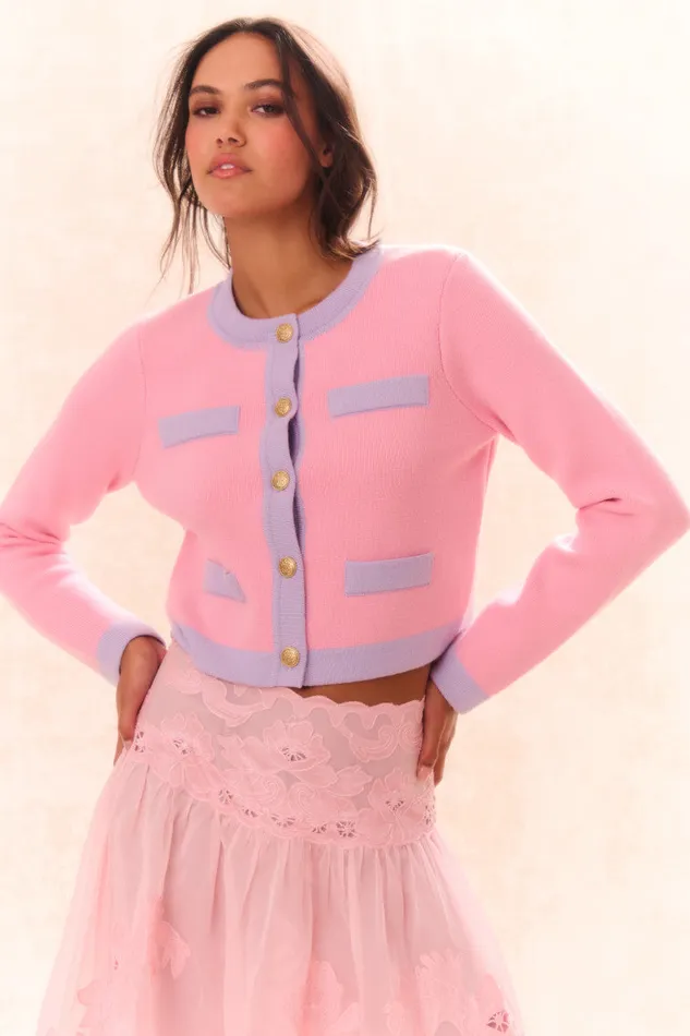 Sweaters Women LoveShackFancy Elif Cardigan Peony Cloud