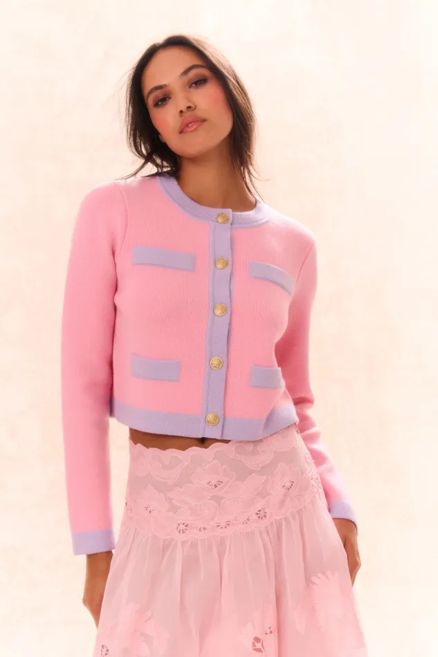 Sweaters Women LoveShackFancy Elif Cardigan Peony Cloud
