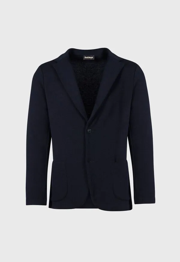 Sweaters Wool Knit Blazer Navy Paulstuart Mens