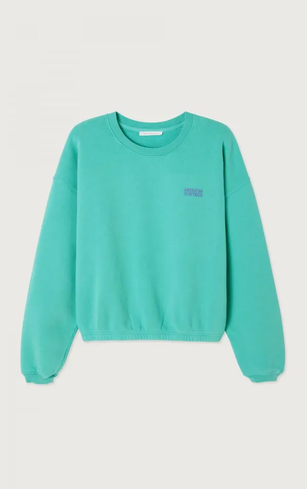 Sweatshirt Izubird Vintage Green Acqua Women American Vintage Sweatshirts