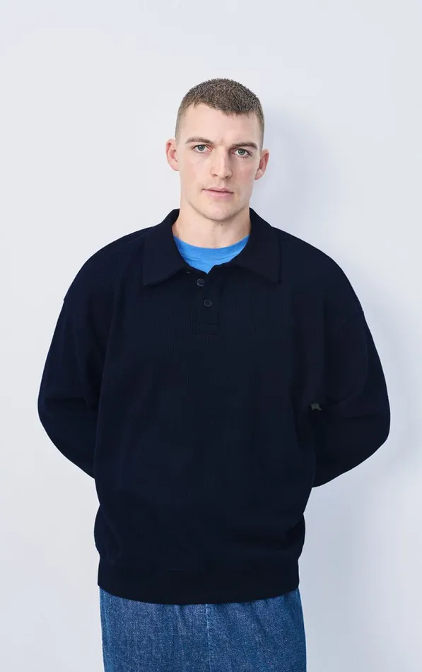 Sweatshirt Ryvy Navy Men American Vintage Sweatshirts