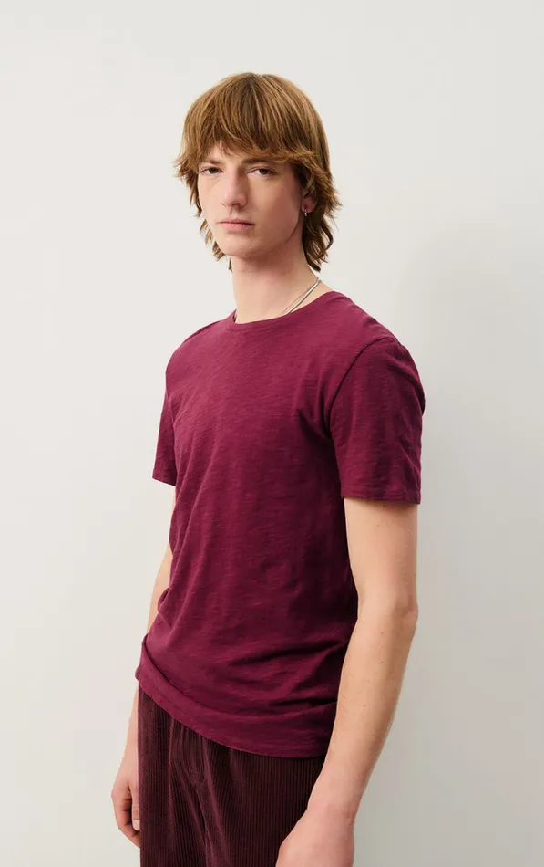 TShirt Bysapick Burgundy Men American Vintage Short Sleeve TShirts