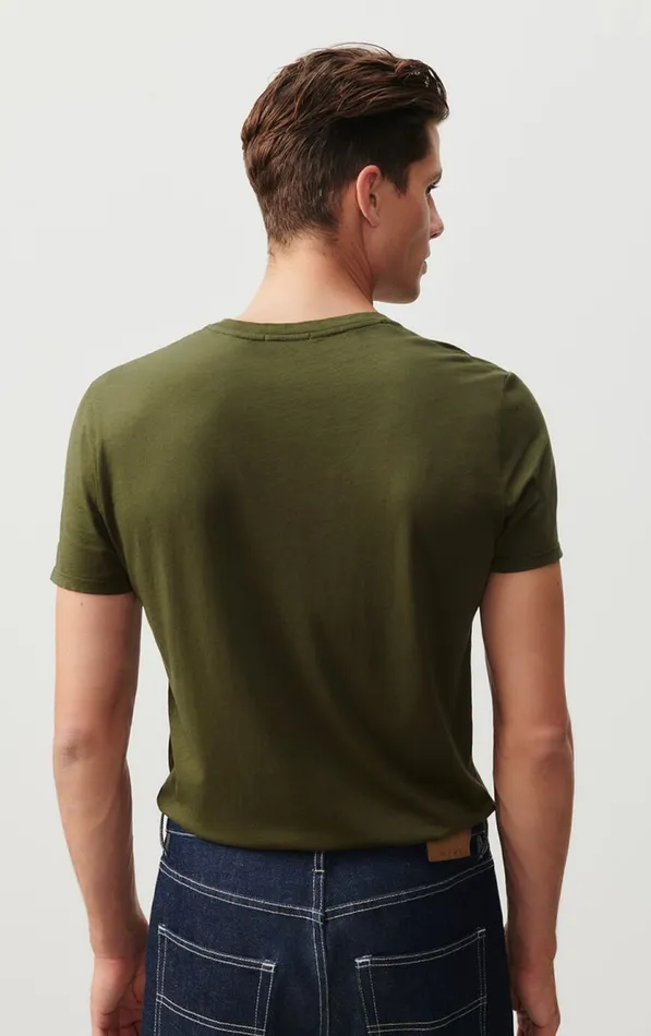TShirt Decatur Khaki Men American Vintage Short Sleeve TShirts