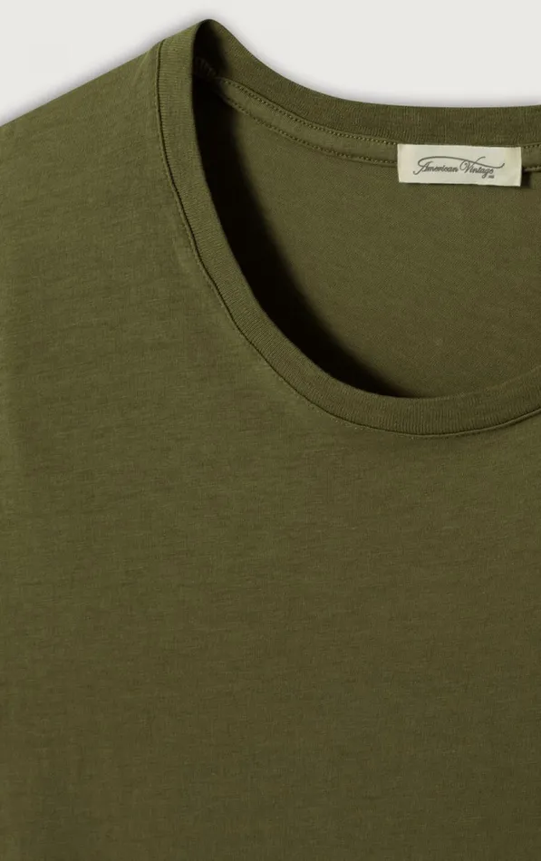 TShirt Decatur Khaki Men American Vintage Short Sleeve TShirts