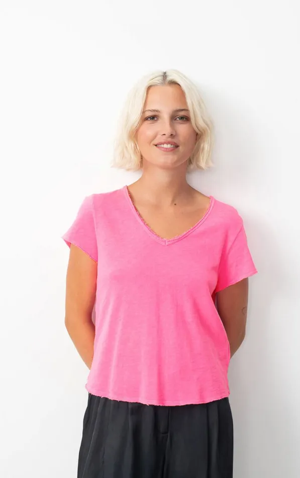 TShirt Sonoma Pink Acid Fluo Women American Vintage Short Sleeve TShirts