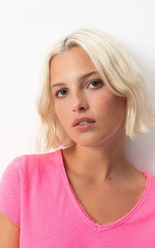 TShirt Sonoma Pink Acid Fluo Women American Vintage Short Sleeve TShirts TShirt Sonoma Pink Acid Fluo Women American Vintage Short Sleeve TShirts