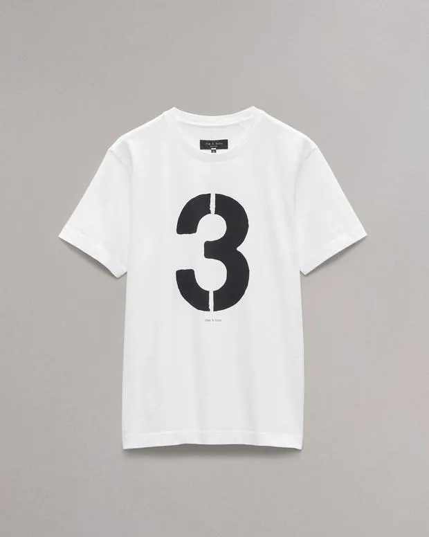 TShirts and Henleys Men Rag and Bone Rb Number 3 TShirt Washed White