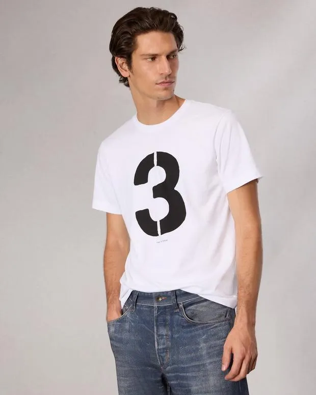 TShirts and Henleys Men Rag and Bone Rb Number 3 TShirt Washed White
