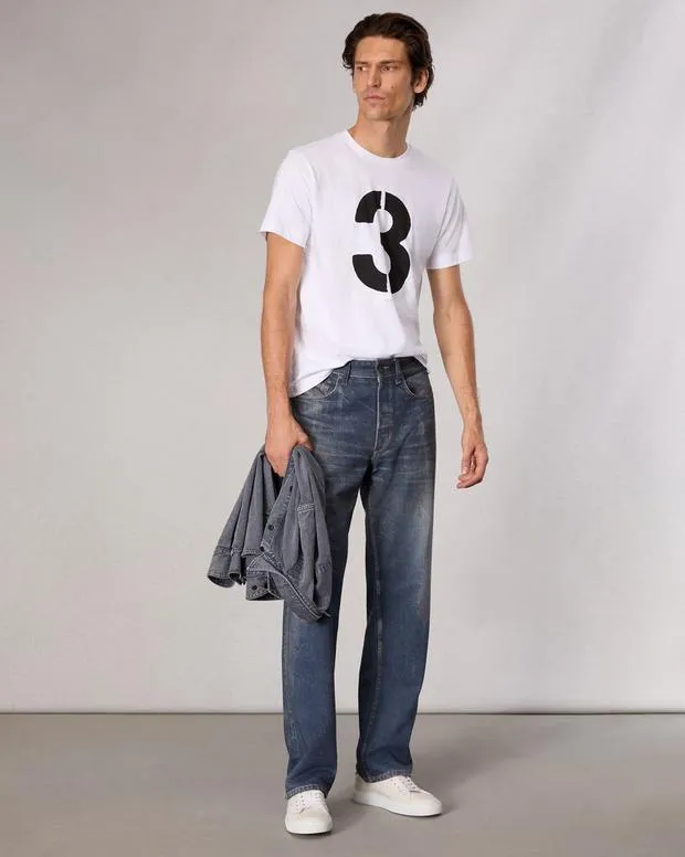 TShirts and Henleys Men Rag and Bone Rb Number 3 TShirt Washed White