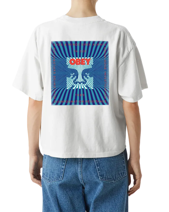 TSHIRTS OBEY Clothing Women DISIFORMATION RESISTANCE RAEGAN TSHIRT White