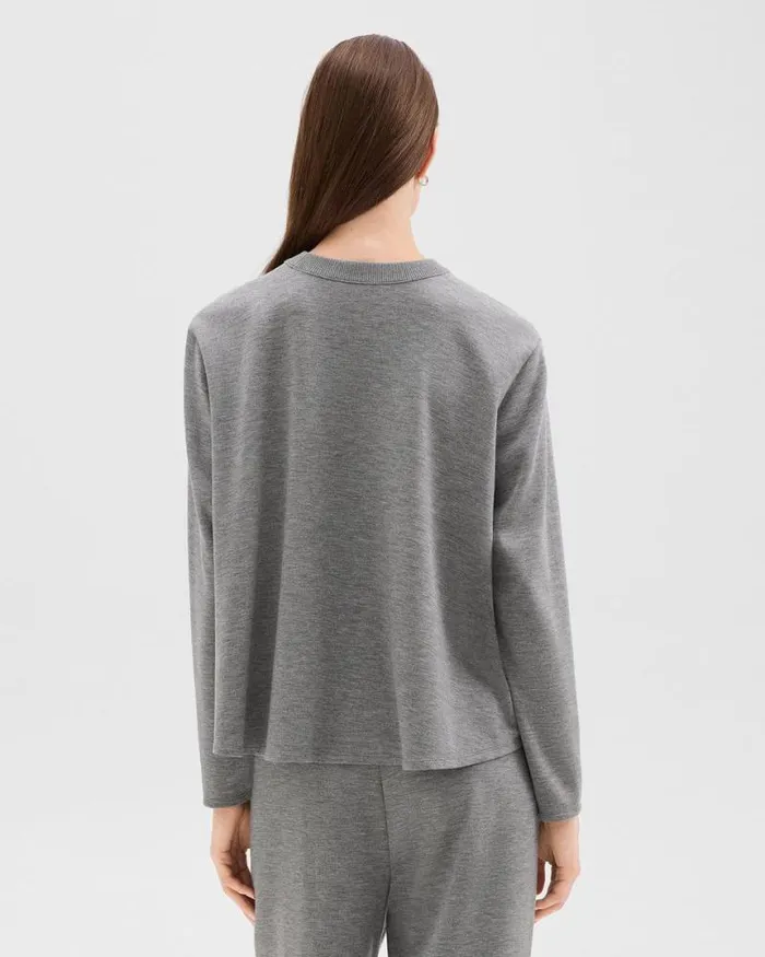 TShirts Tank Tops Women Theory ALine Sweatshirt In DoubleKnit Jersey Grey Meloat Mel TShirts Tank Tops Women Theory ALine Sweatshirt In DoubleKnit Jersey Grey Meloat Mel