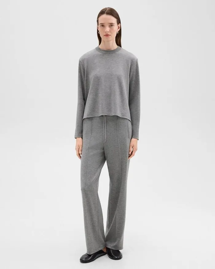TShirts Tank Tops Women Theory ALine Sweatshirt In DoubleKnit Jersey Grey Meloat Mel TShirts Tank Tops Women Theory ALine Sweatshirt In DoubleKnit Jersey Grey Meloat Mel