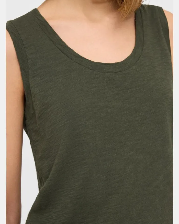 TShirts Tank Tops Women Theory Easy Tank Top In Organic Slub Cotton Dark Olive TShirts Tank Tops Women Theory Easy Tank Top In Organic Slub Cotton Dark Olive