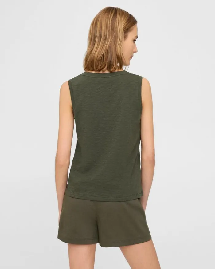 TShirts Tank Tops Women Theory Easy Tank Top In Organic Slub Cotton Dark Olive TShirts Tank Tops Women Theory Easy Tank Top In Organic Slub Cotton Dark Olive