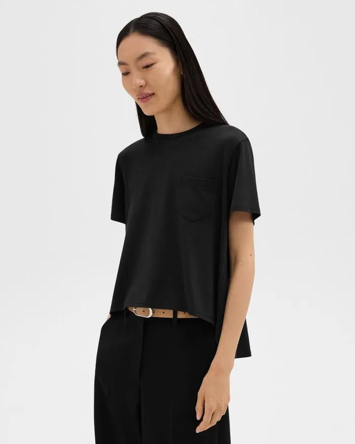 TShirts Tank Tops Women Theory Relaxed Tee In Organic Cotton Black TShirts Tank Tops Women Theory Relaxed Tee In Organic Cotton Black