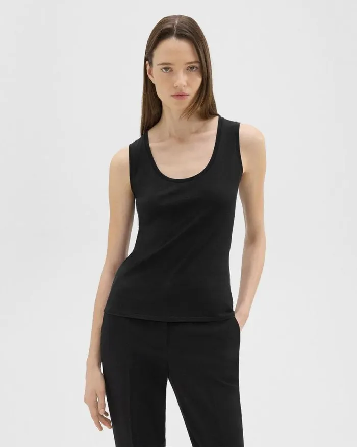 TShirts Tank Tops Women Theory Tiny Tank In Organic Cotton Black