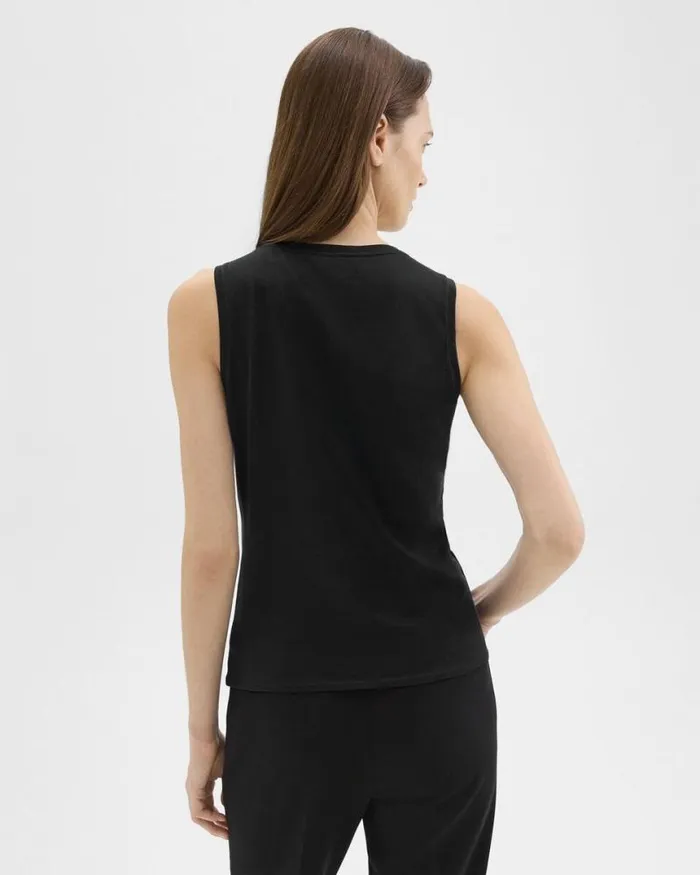 TShirts Tank Tops Women Theory Tiny Tank In Organic Cotton Black TShirts Tank Tops Women Theory Tiny Tank In Organic Cotton Black