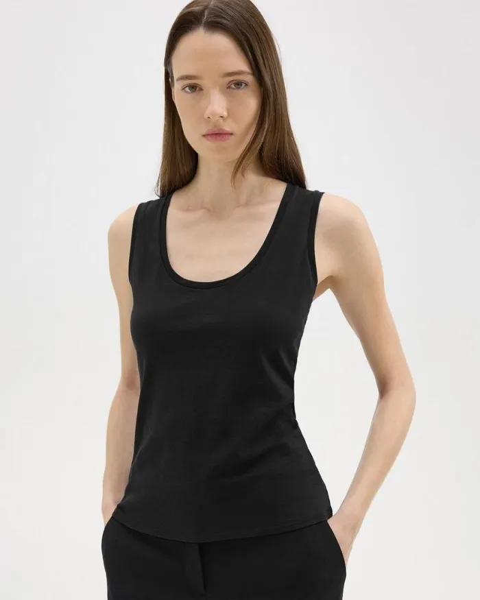 TShirts Tank Tops Women Theory Tiny Tank In Organic Cotton Black TShirts Tank Tops Women Theory Tiny Tank In Organic Cotton Black
