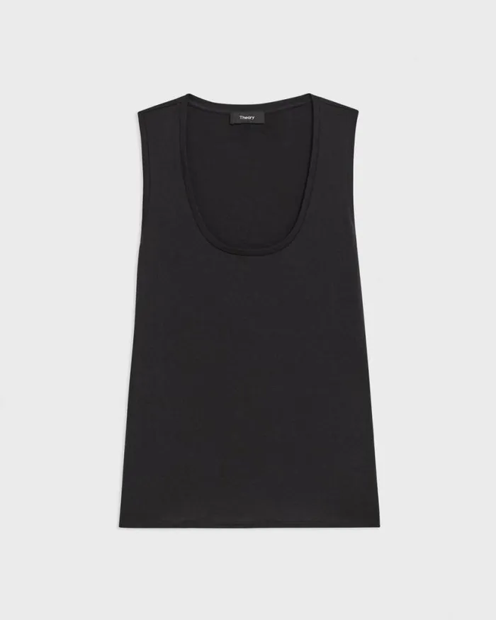 TShirts Tank Tops Women Theory Tiny Tank In Organic Cotton Black TShirts Tank Tops Women Theory Tiny Tank In Organic Cotton Black