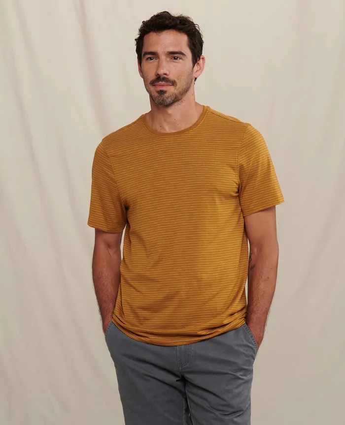 TShirts Tempo Short Sleeve Crew Kelp Stripe 8211 ToadandCo Men8217s