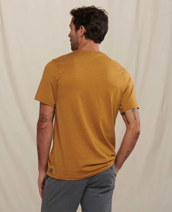 TShirts Tempo Short Sleeve Crew Kelp Stripe 8211 ToadandCo Men8217s