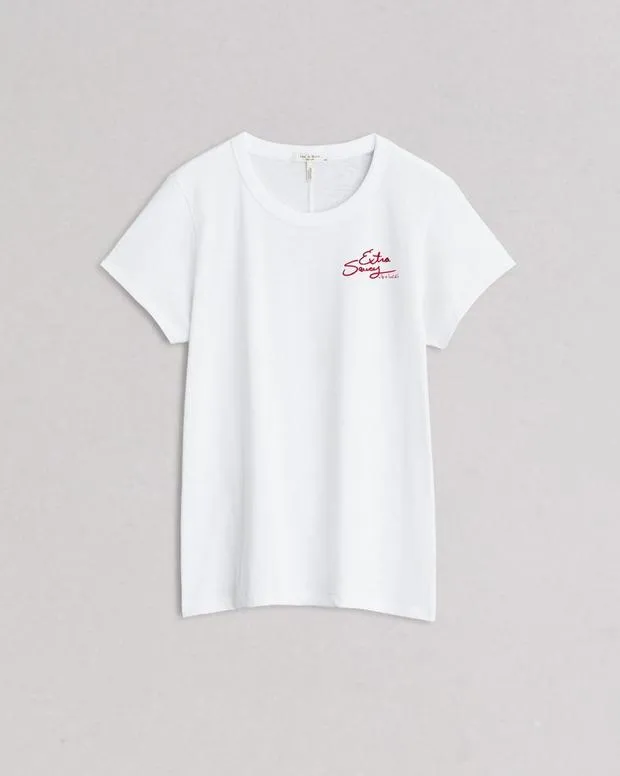 TShirts Women Rag and Bone Lucali Slub Tee White