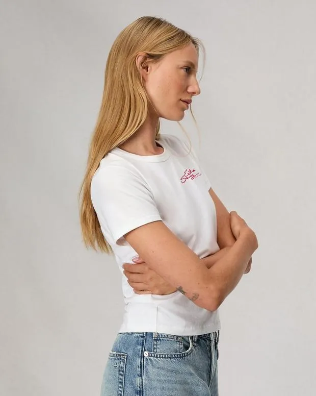 TShirts Women Rag and Bone Lucali Slub Tee White