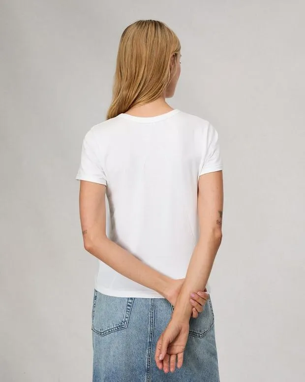 TShirts Women Rag and Bone Lucali Slub Tee White