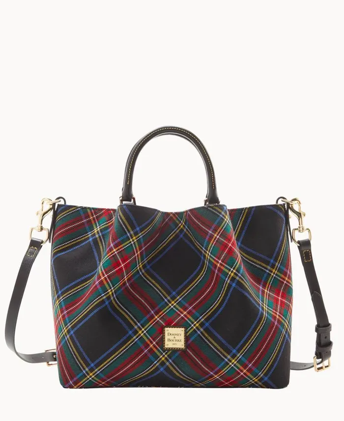 Tartan Large Barlow Black Woman Dooney and Bourke Satchels