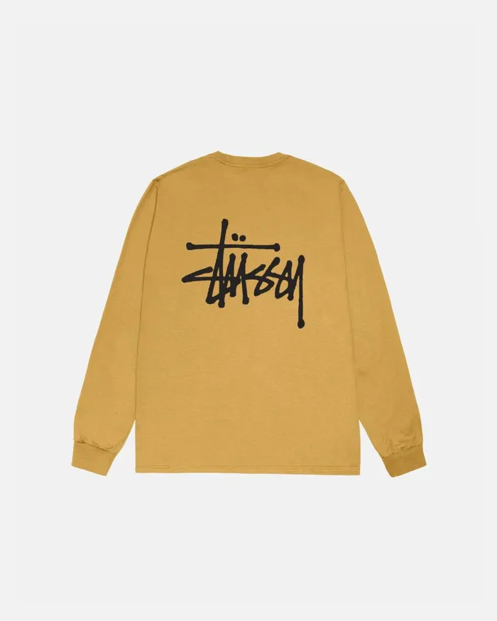 Tees MenWomen Stussy BASIC STSSY LS TEE Curry